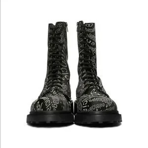 Balenciaga Logo Wave Boots BALENCIAGA Black Logo Wave Boots · VERGLE main image 2